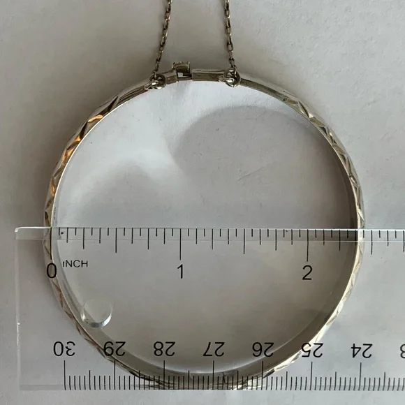 Vintage Sterling Silver Bangle Bracelet - Picture 7 of 7